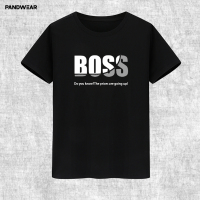 BOSS创意印花白领涨工资暗示男士短袖纯棉T恤青年夏宽松大码T恤衫
