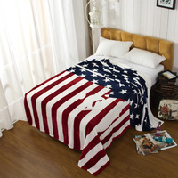 我爱兔天才 American Flag 美国国旗 法兰绒 潮流毛毯 空调毯
