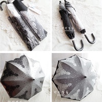 韩国公主太阳伞超强防紫外线遮阳伞二折高仿蕾丝银胶防晒伞