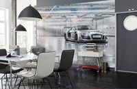 奥迪银色豪车汽车德国原装进口壁纸纯纸壁画Audi R8 Le Mans墙纸