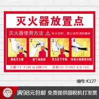 灭火器放置点 灭火器使用方法提示牌标识牌标志牌 消防安全标示牌