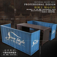 铁艺复古卡座个性创意集装箱软包沙发LOFT工业风座椅餐厅桌椅组合