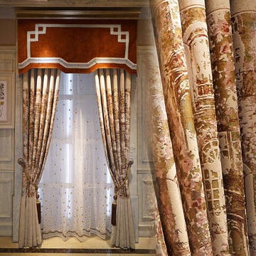 高档欧式浪漫田园美式雪尼尔棉麻窗帘定制客厅卧室遮光窗帘布成品
