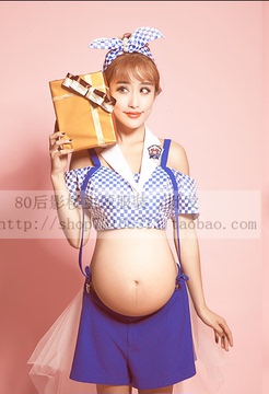 孕妇拍照服装孕照主题写真摄影服装大肚照影楼孕妇装拍照服饰包邮
