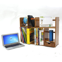 包邮实木楠竹桌面书架简易桌上小书架书柜学生儿童创意可伸缩书架