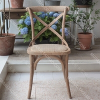 欧式法式橡木风化灰藤椅白色黑色复古实木餐椅做旧椅子双12