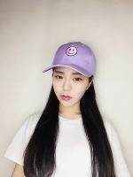 韩国ulzzang林小宅同款软妹可爱笑脸萌紫色鸭舌帽卡通遮阳棒球帽