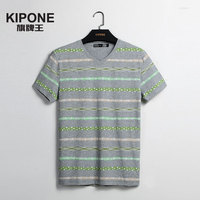 旗牌王KIPONE 2015夏季短袖T恤男圆领民族风半袖衫修身透气棉弹