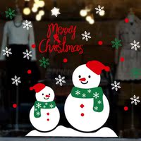圣诞雪人贴纸圣诞节雪花贴小鹿圣诞快乐店铺橱窗商场装饰节日贴画