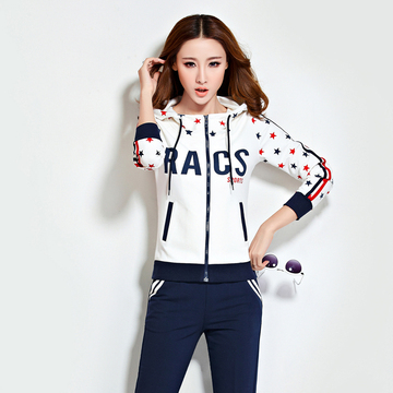 2015秋季新品韩版运动服时尚休闲套装女士春秋卫衣两件套大码女装