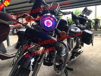 豪爵铃木美式太子摩托车悦酷GZ150-A天使眼双光透镜氙气大灯改装