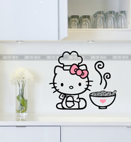可爱HelloKitty猫拉面厨房防水贴冰箱贴墙贴纸玻璃贴窗贴瓷砖贴