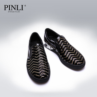 PINLI品立 2015夏季新品时尚 男士皮鞋羊皮懒人鞋休闲鞋潮 X0398