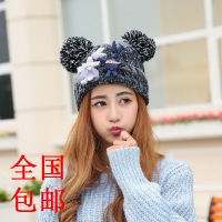 冬季天新款街头个性女士生加绒毛线帽子包邮时尚潮流韩国兔嘻哈帽