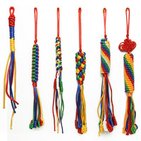 西藏五彩绳挂件手工编织5色彩绳藏饰金刚结汽车饰品包挂件