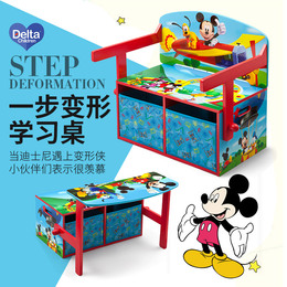 Delta达儿泰 迪士尼多功能变形儿童卡通学习桌椅套装 宝宝收纳箱