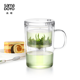 尚明分体式台湾飘逸杯泡茶壶耐热玻璃茶具自动全过滤内胆花茶茶杯