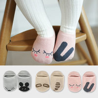 宝贝第一站婴儿袜子夏季棉宝宝船袜不对称卡通可爱地板袜韩国代购