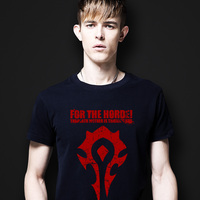 UOPASD夏季魔兽短袖T恤dota2纯棉男士魔兽世界为了部落联盟衣服潮
