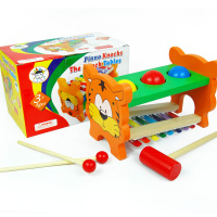 儿童益智玩具 音乐敲球台 钢片木琴打球台2合一 宝宝运动音乐玩具