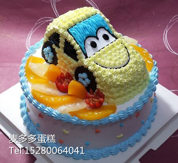 福州市区内配送快速递生日蛋糕个性造型儿童水果汽车双层订购14