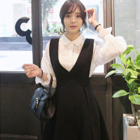 2016秋季新品韩版蕾丝镂空荷叶袖长袖修身连衣裙时尚短裙两件套装