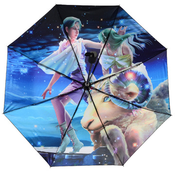 小黑伞十二12星座伞防晒超强防紫外线太阳伞遮阳伞情侣伞个性时尚