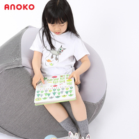 ANOKO日系童装男女童短袖T恤纯棉白T童趣涂鸦系列猫与鱼