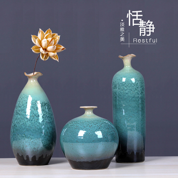 景德镇陶瓷器小清新花瓶插花器家居现代中式客厅办公室摆件工艺品