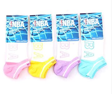 梦娜 NBA系列女士运动纯棉船袜浅口吸湿排汗春夏季新款