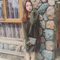 时尚学生毛衣女套头韩版长袖中长款秋季新款学院风女生针织打底裙