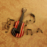 美式酒吧装饰休闲吧咖啡厅墙壁挂饰壁墙壁装饰品乐器吉他音符壁饰