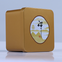 马口铁盒 方形禅金茶叶盒 通用礼品包装 食品罐 彩印土豪金色