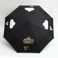 雨伞折叠三折伞韩国创意雨伞女黑胶太阳伞晴雨两用折叠自动伞防晒
