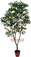 包邮 高仿真植物假盆栽 售楼处样板间装饰 柠檬果树 造型柠檬树
