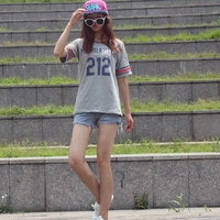 T恤女夏 韩版运动休闲宽松显瘦嘻哈学生简约潮流上衣学院风短袖