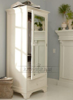 美式现代欧式简约白色实木单门镜子衣柜储物柜卧室家具