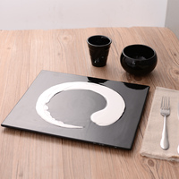 创意早餐酒店餐厅陶瓷盘子长方形水杯茶盘托盘北欧微波炉烤肉瓷盘