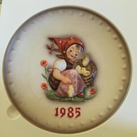 德国M.I.Hummel喜姆娃娃1985年绝版手绘年度瓷盘原盒 西洋古董