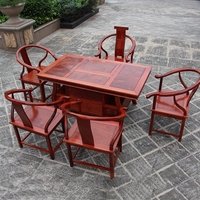 红木家具缅甸花梨木茶桌椅组合大果紫檀中式功夫茶台茶几流水茶桌