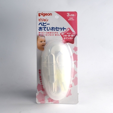 日本本土Pigeon贝亲婴儿护理套装(鼻钳+指甲+剪及发梳) 3个月起