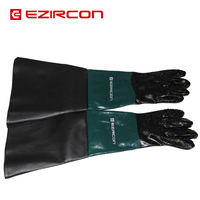锐肯EZIRCON 喷砂机专用手套加厚加长带颗粒橡胶耐磨喷砂手套帽子