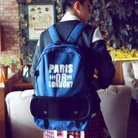 包邮帆布印花双肩包男韩版潮背包运动青少年旅行休闲时尚日系书包