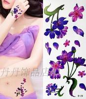 特价最新款紫色樱花女款一次性纹身贴纸防水满10张包邮可批发B29