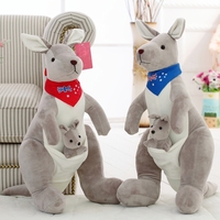 袋鼠毛绒玩具 可爱布娃娃玩偶母子老鼠大号创意生日礼物袋鼠公仔