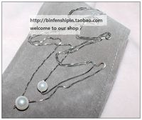 韩国进口饰品*OL经典通勤款纤细925纯银双层珍珠项链  蛇骨链