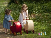 丹麦品牌moover 木质手推娃娃婴儿车助步学步游戏车木质推车