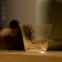 日式纯手工锤目纹玻璃品杯 日本玻璃茶具 锤纹玻璃杯 酒杯 杯子