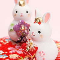 现货 日本药师窑招财兔摆件 恩爱对兔 幸福情侣兔子 柚子舍夫妻兔