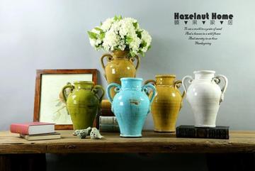 KDY欧式高端复古陶瓷花瓶大气家居装饰插花陶瓷摆件样板间工艺品